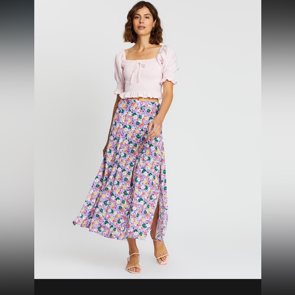 FAITHFULL the Brand RARE Cuesta Midi Skirt in Nefeli Print - Size 10 - Picture 13 of 15